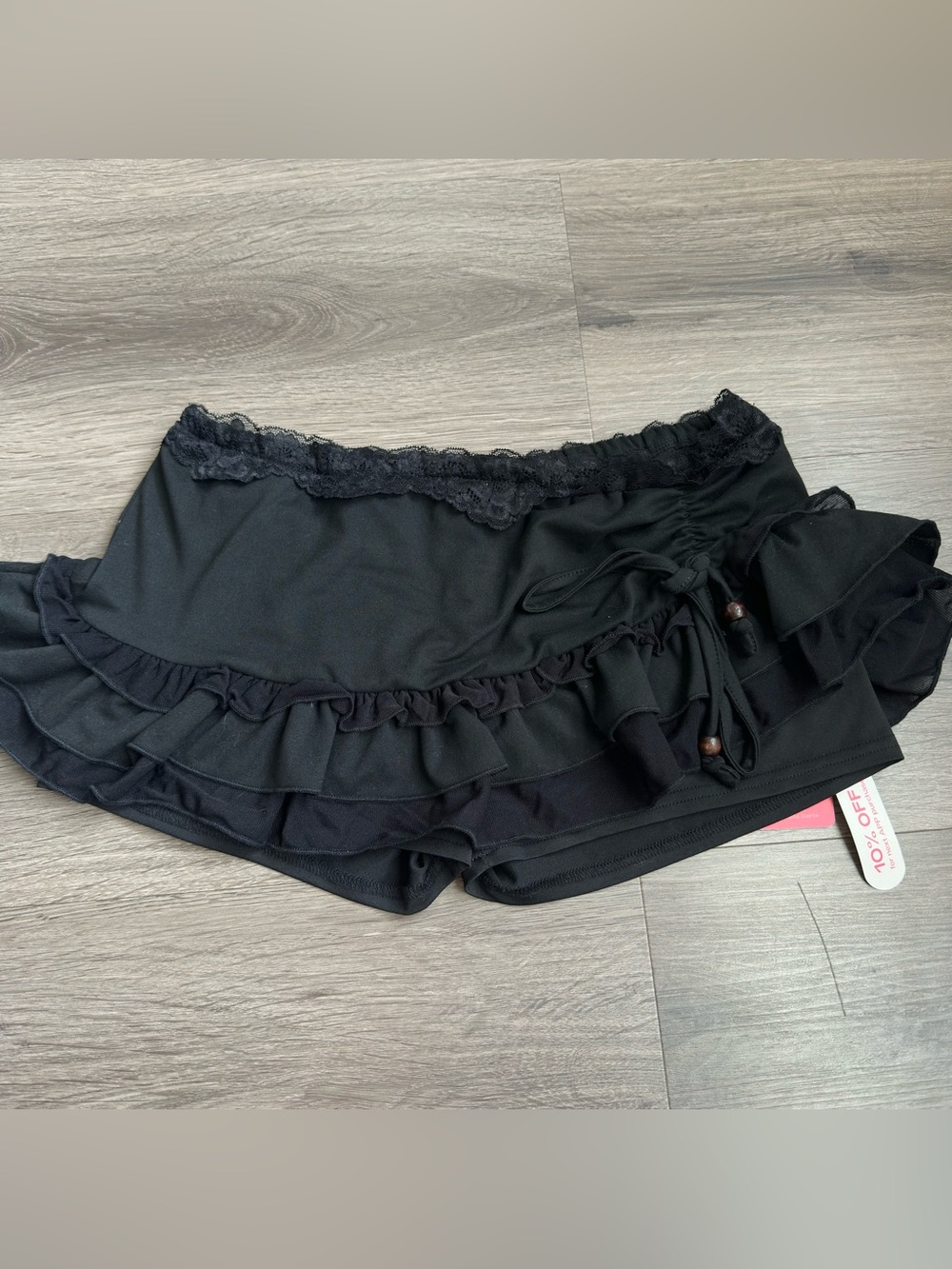 Mini black skirt with shorts women’s size L